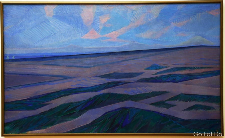 Dune landscape painted by Dutch artist Piet Mondrian