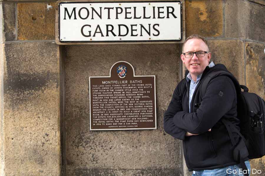 Travel writer, photographer and blogger Stuart Forster on location at Montpellier Gardens in Harrogate, North Yorkshire, England