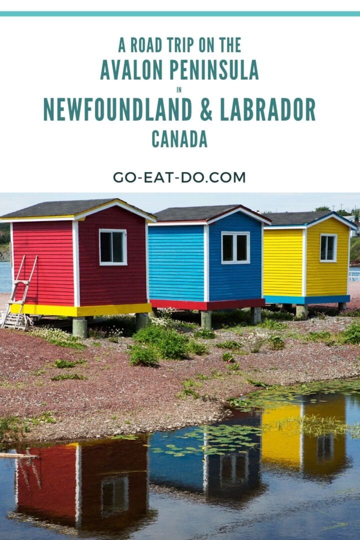 Pinterest pin for Go Eat Do blog post about a road trip on the Avalon Peninsula in Newfoundland and Labrador, Canada