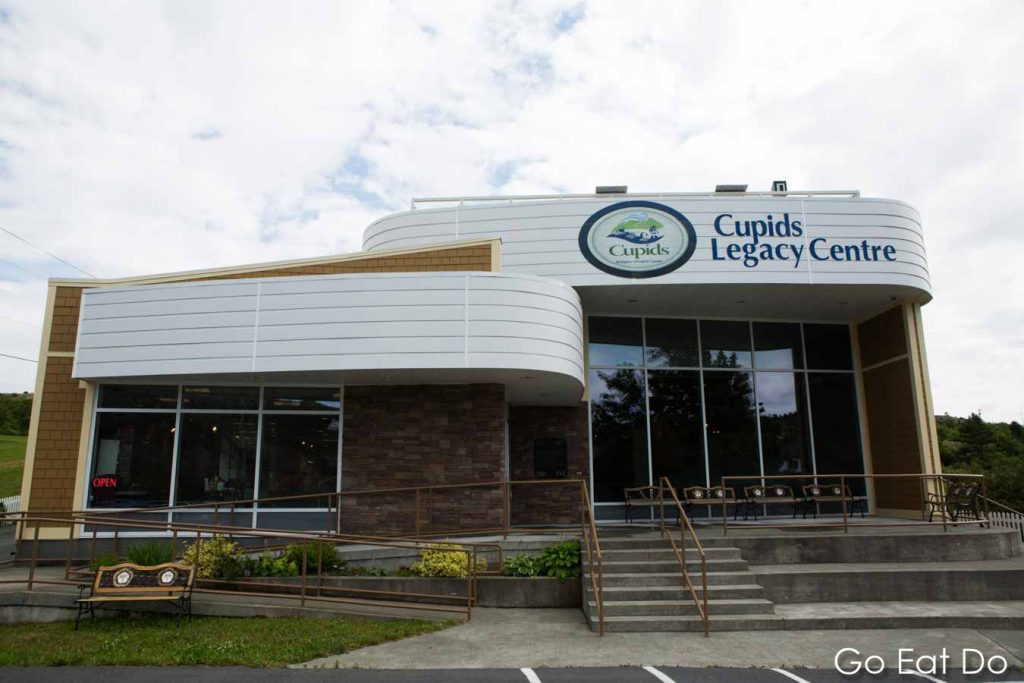 Facade of Cupids Legacy Centre, a museum and cultural centre at Cupids in Newfoundland and Labrador, Canada