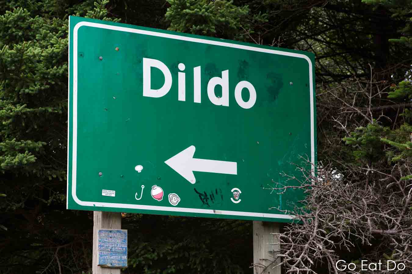 Dildo, Trinity Bay, Road Sign, Newfoundland, Canada