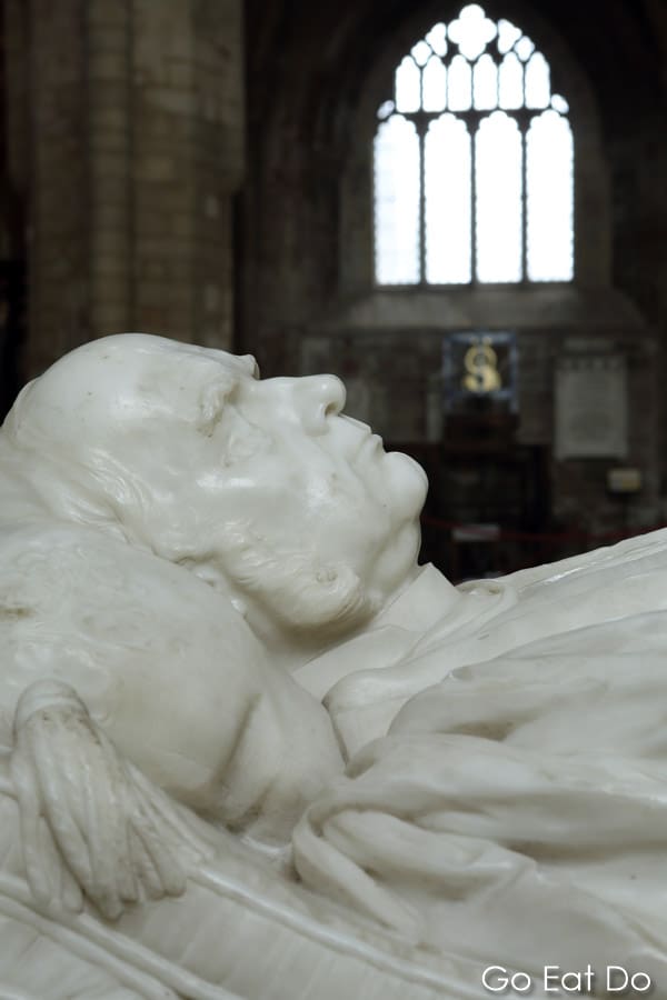 Marble memorial to William Connor Magee (1821 - 1891), the Archbishop of York, in Peterborough Cathedral
