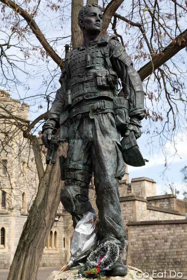 Statue of an Irish Guards soldier in Windsor, England