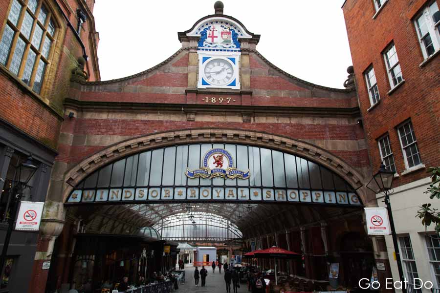 Clock at the Windsor Royal Shopping Centre in Windsor, England