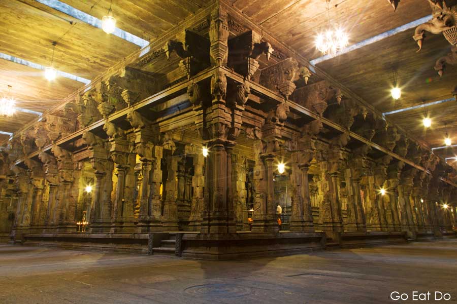 Interior of the Sivan Kovil temple, a Hindu temple in Colombo, Sri Lanka