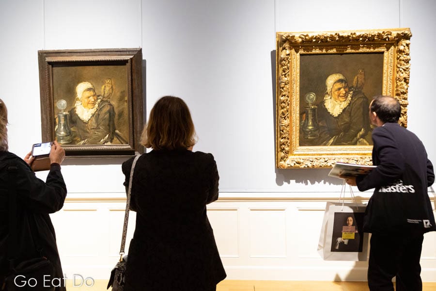 Frans Hals' Malle Babbe alongside a copy displayed at the Frans Hals Museum in Haarlem, the Netherlands.