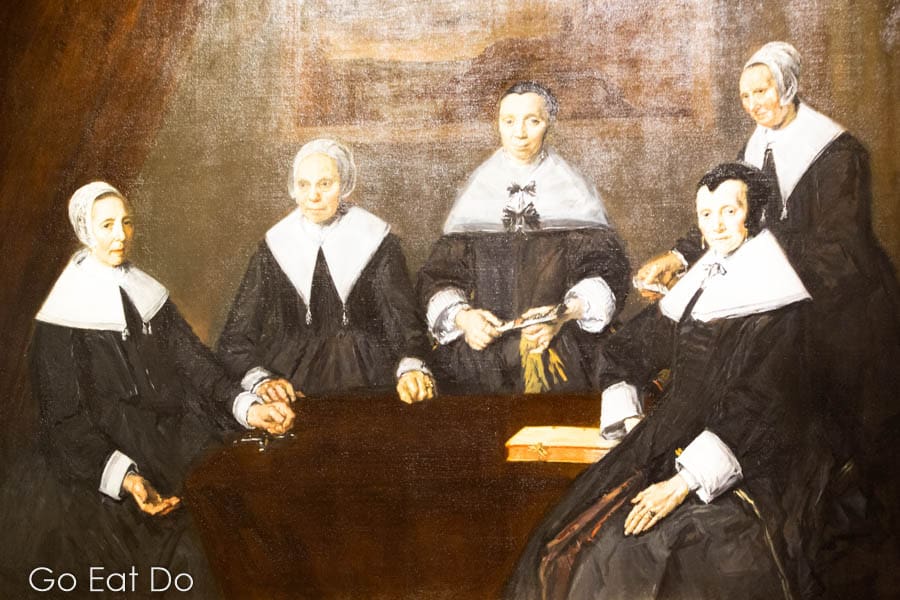 Frans Hals' Regentesses of the Old Men’s Alms House displayed at the Frans Hals and the Moderns exhibition at the Frans Hals Museum in Haarlem, the Netherlands