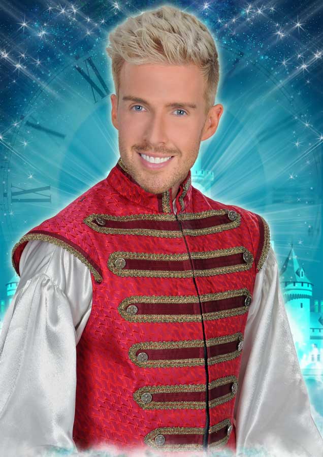 Jamie Lambert as Prince Charming Charlie Richmond plays Buttons in the Tyne Theatre and Opera House's 2018 pantomime Cinderella in Newcastle, England