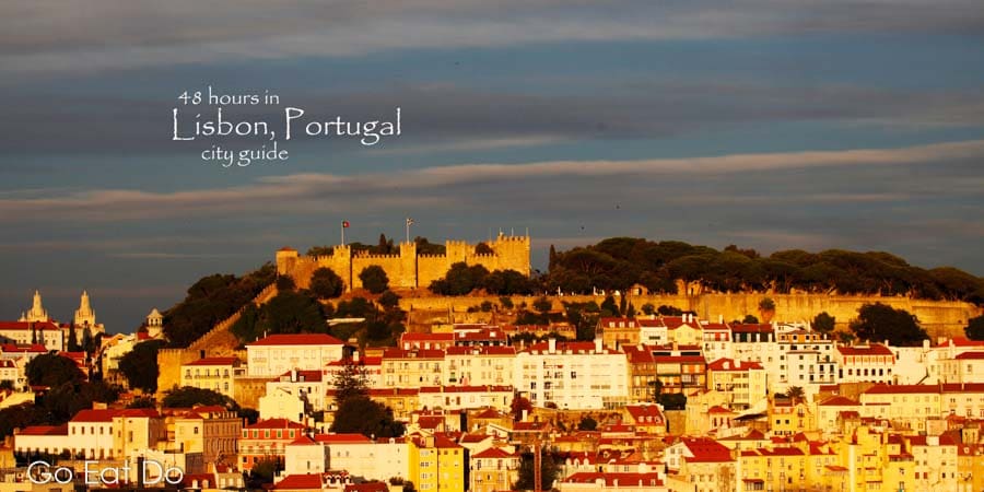 Pinterest pin for the Go Eat Do blog post, 48 hours in Lisbon, Portugal city guide