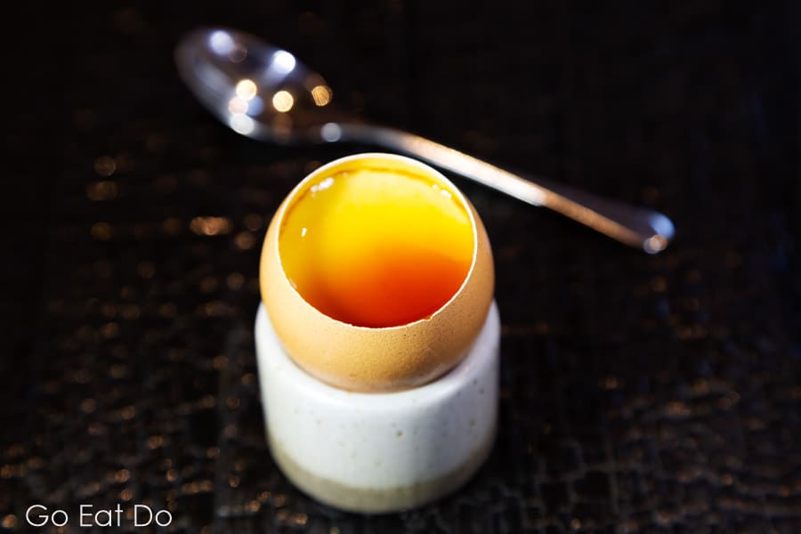 Sauternes egg served for dessert at Le Cochon Aveugle in York, England