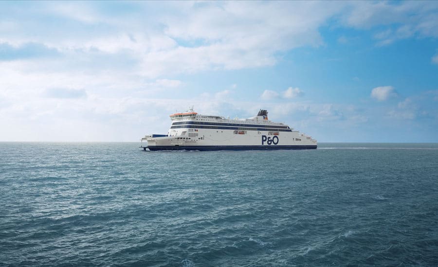 Side view of a P&O Ferry. (Courtesy of Discover Ferries) 