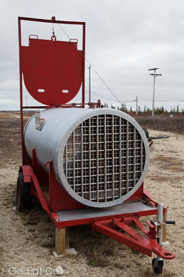 Culvert trap used for trapping and transporting bears in Manitoba, Canada