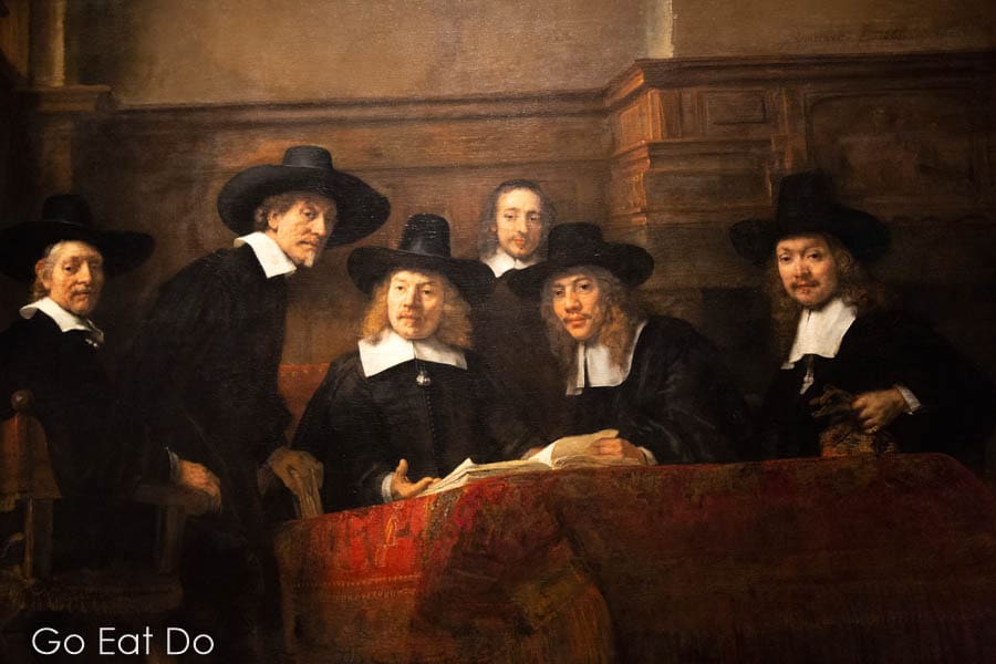 Detail of The Syndics of the Drapers’ Guild, painted by Rembrandt van Rijn