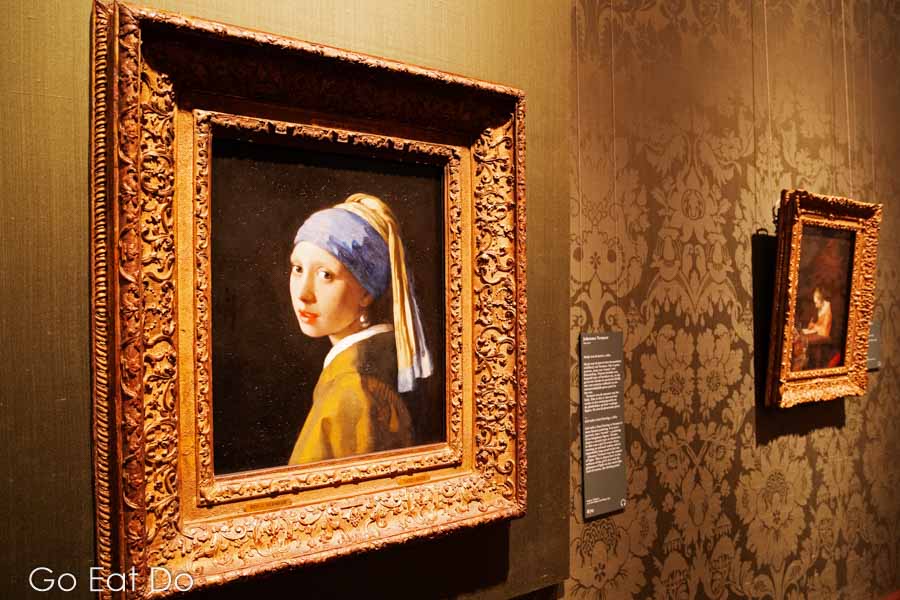 'Girl with the Pearl Earring' oil painting by Johannes Vermeer at the Mauritshuis in The Hague, the Netherlands