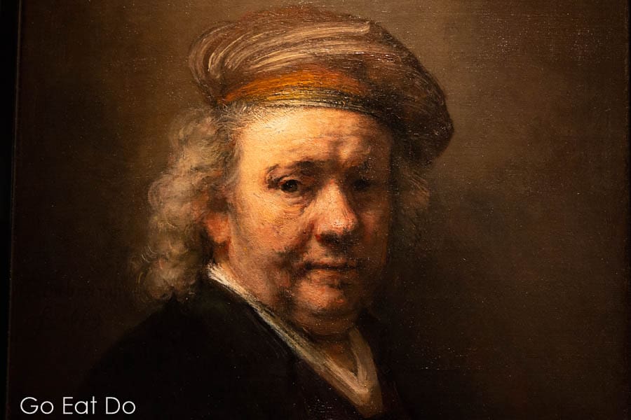 Detail of a Rembrandt self-portrait at the Mauritshuis in The Hague.