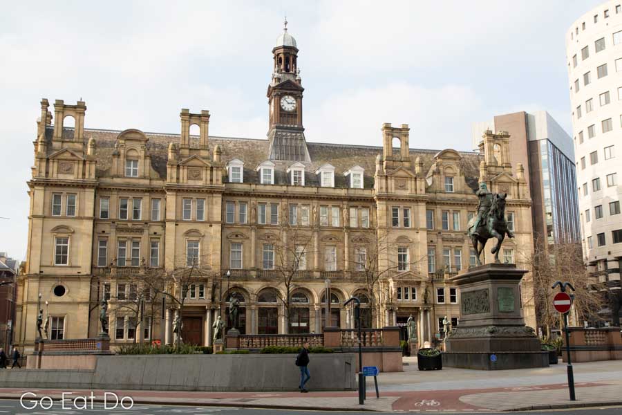 Black Prince statue outside the Old Post Office on City Square in Leeds, West Yorkshire