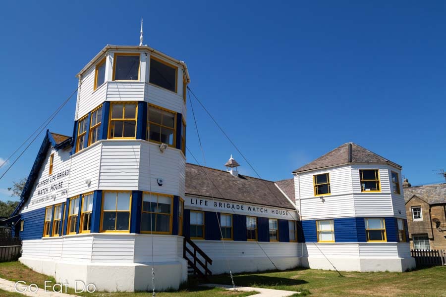 Tynemouth Volunteer Lifeboat Brigade watch house on a sunny day at Tynemouth in North East England