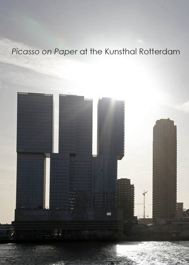 Pinterest pin showing De Rotterdam in Rotterdam for the Go Eat Do post Picasso on Paper at the Kunsthal Rotterdam