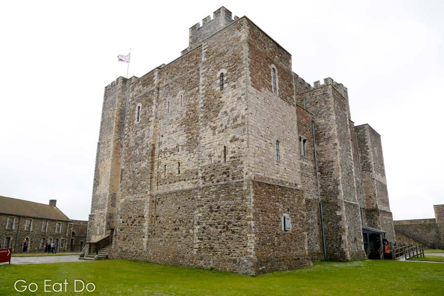 Great Tower, the keep at Dover Castle, a medieval fortification in Kent, England