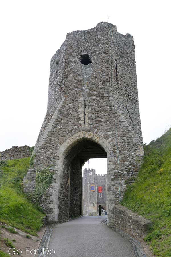 Medieval gateway inside of Dover Castle at Dover, Kent