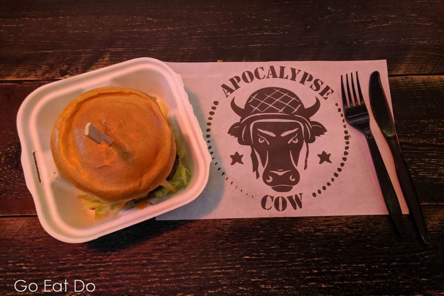 A World War Moo burger served by Apocalypse Cow at Ghetto Golf in Newcastle