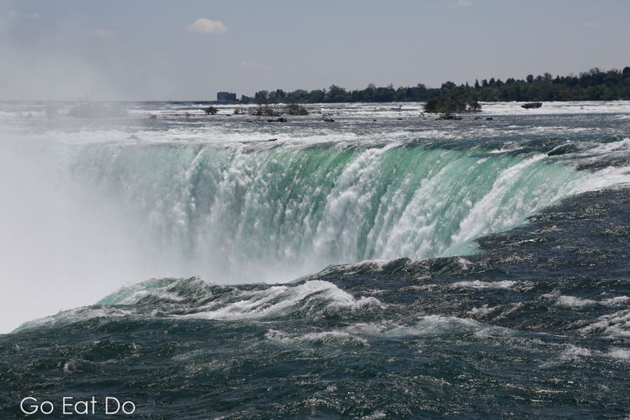 The Horseshoe Falls at Niagara Falls in Ontario, Canada.
