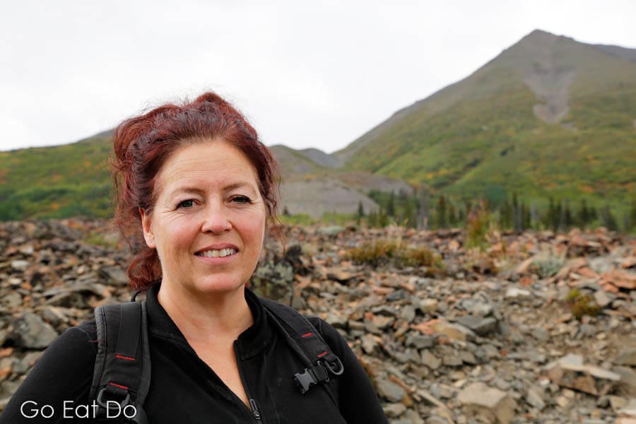 Teena Dickson, the owner of Who What Where Tours, in Kluane National Park