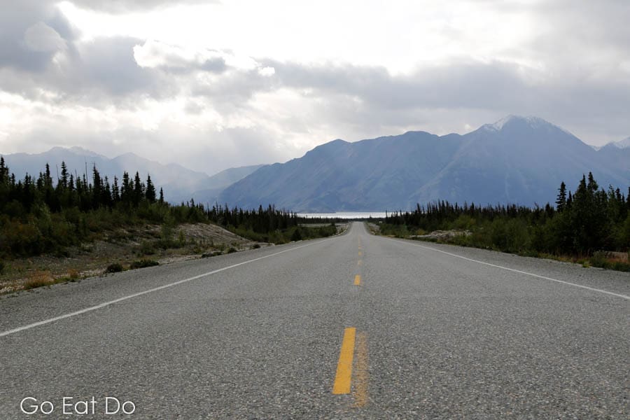 Mountains in Kluane National Park seen from the Alaska Highway in the Yukon, Canada