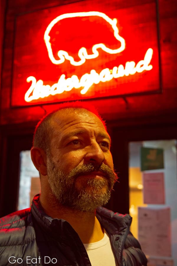 Fat Hippo's executive chef Michael Johnson outside of the Fat Hippo Underground burger bar in central Newcastle.