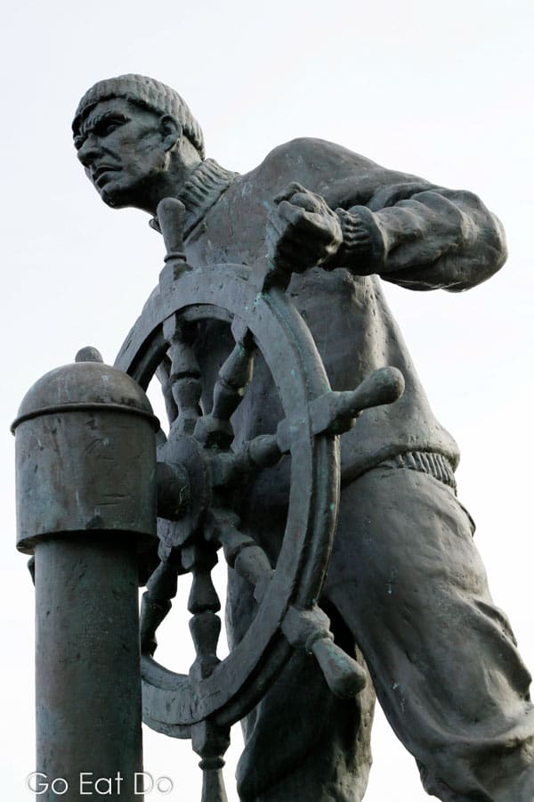 Sailor statue on the Merchant Navy Memorial on Mill Dam in South Shields