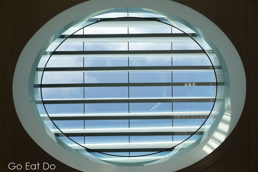 The oval skylight above the Sculpture Court is a feature of the redevelopment designed by Hoskins Architects.