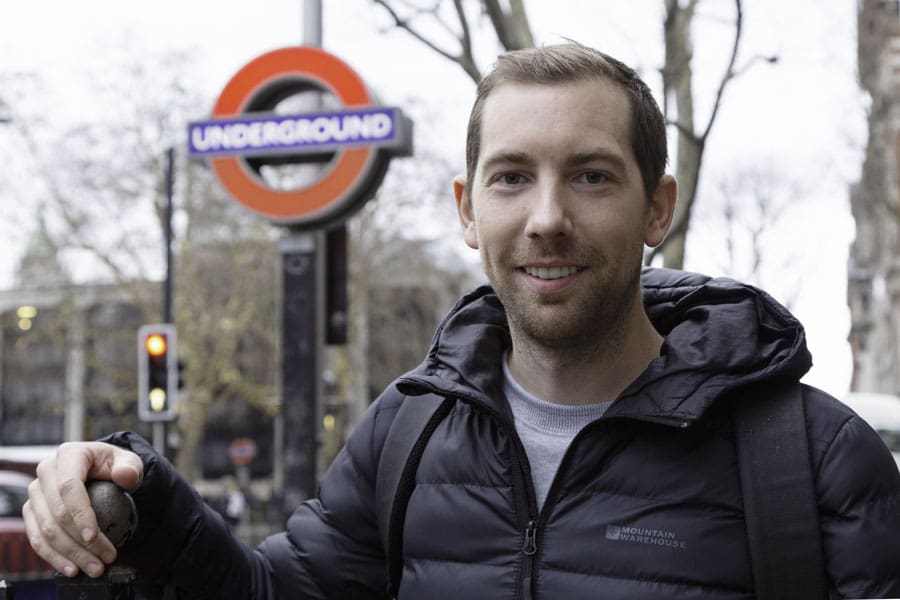 Rich McCor, the photographer and Instagram star known as Paparboyo out in central London.