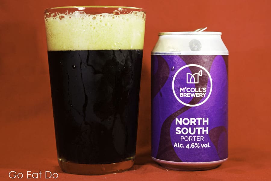 A glass of North South Porter (4.6ABV) from McColl's Brewery, based at Bishop Auckland in northeast England