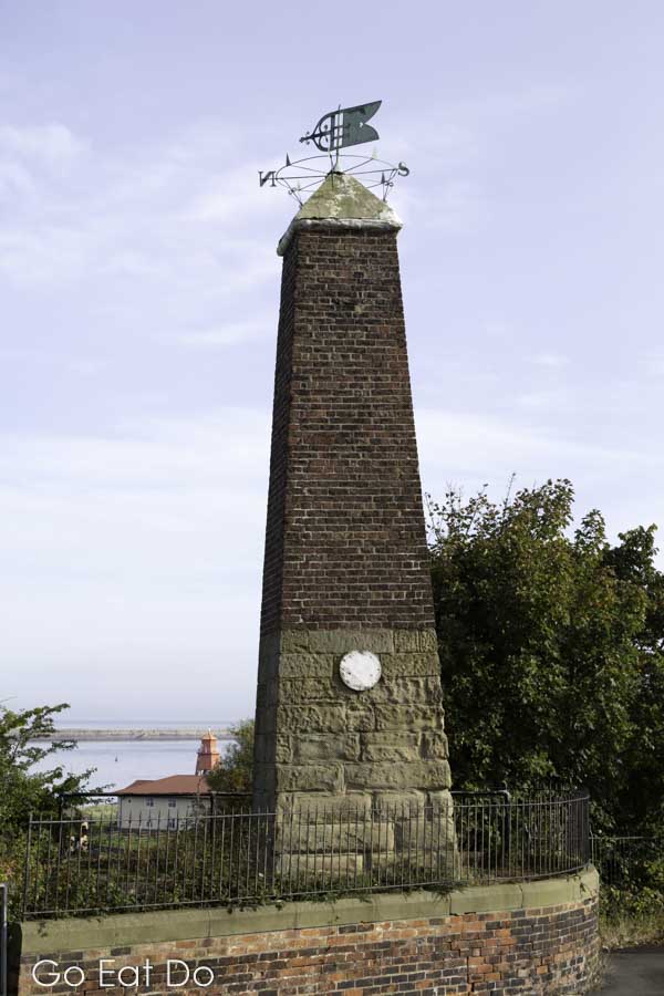 Beacon at Lawe Top in South Shields formerly used by mariners to aid navigation