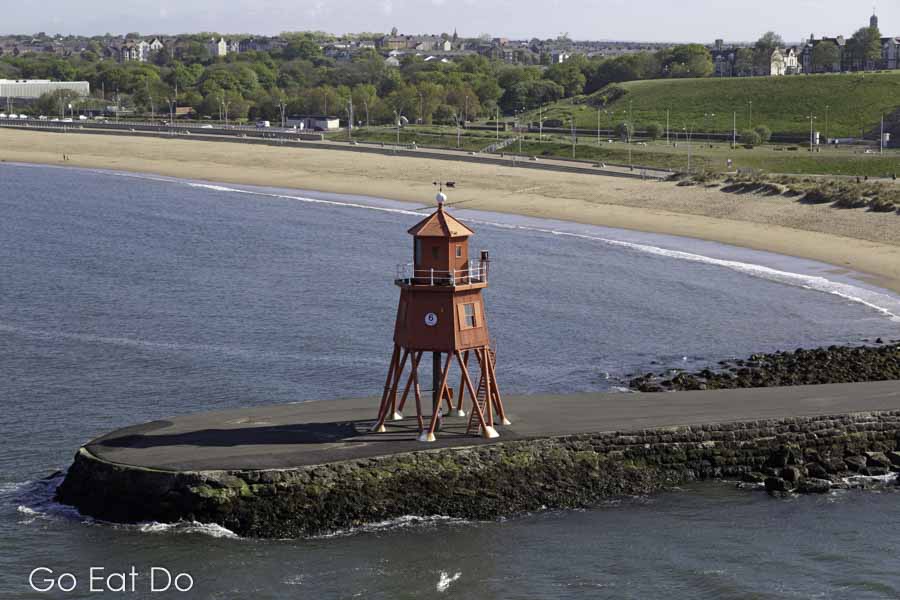 Herd Groyne Lighthouse at South Shields was constructed in the 1880s on the Groyne Promenade
