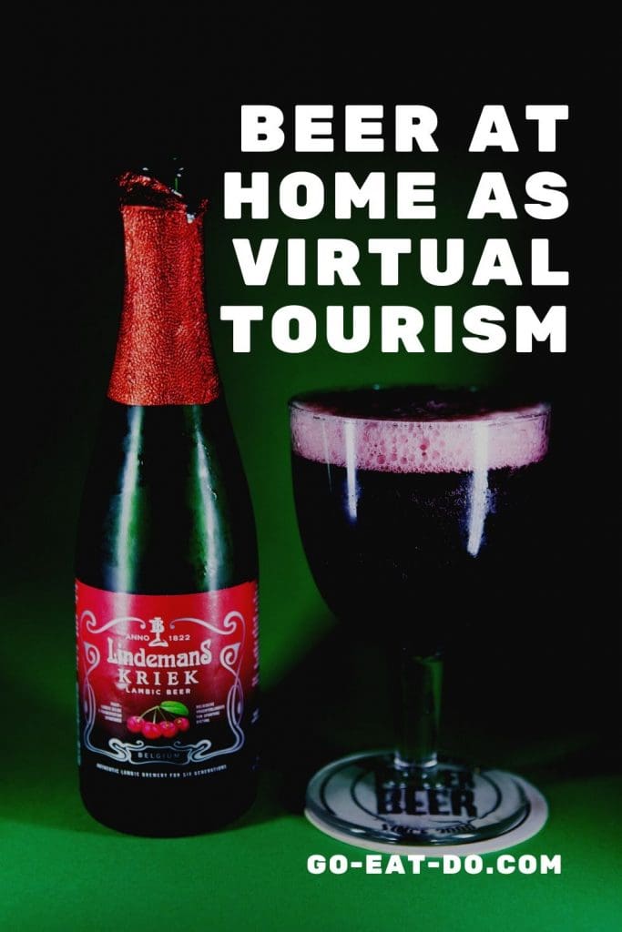 Pinterest pin for Go Eat Do's blog post about drinking beer at home as virtual tourism