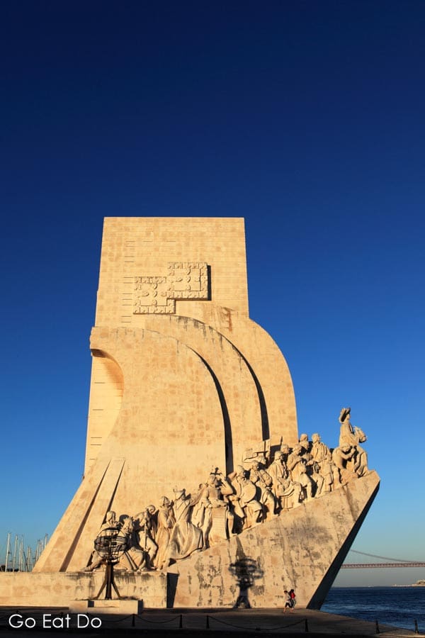 Monument to the Discoveries (Padrao dos Descobrimentos) under a blue sky on a sunny day in the Belem district of Lisbon, Portugal