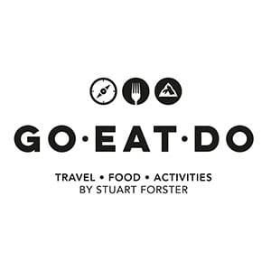 Logo for Go Eat Do, the travel, food and activities blog by Stuart Forster, whose focus is affordable luxury travel
