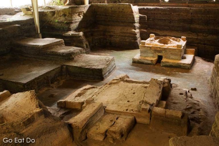 Maya buildings at the Joya de Cerén archaeological site in El Salvador ...