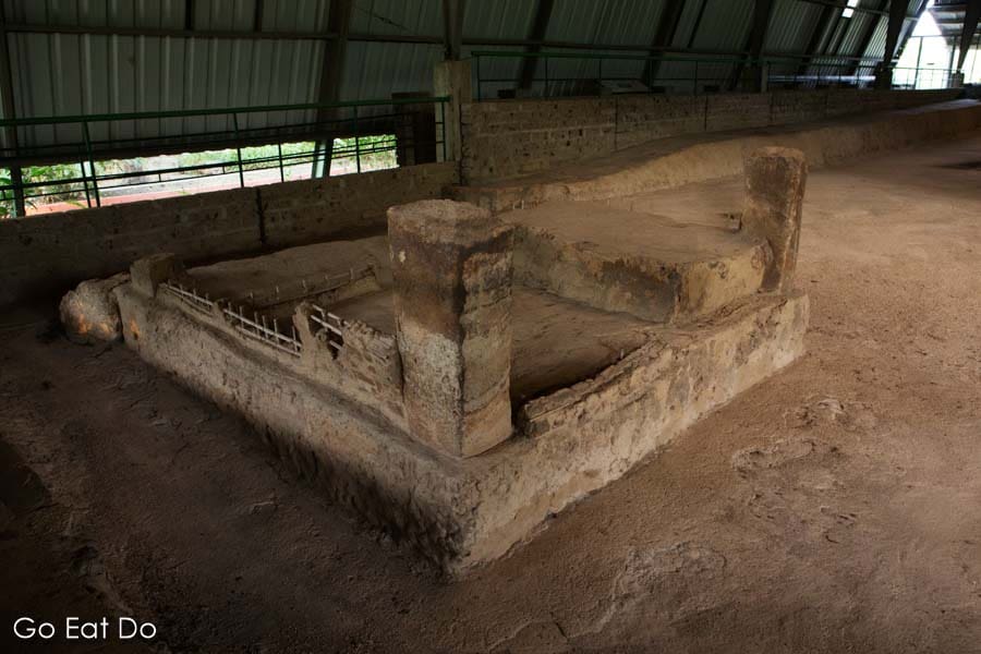 Remains of a Maya building at the Joya de Cerén archaeological site in El Salvador