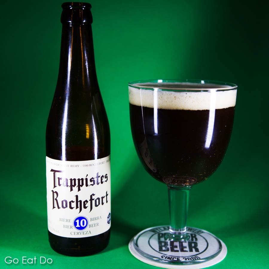 A bottle of Trappiste Rochefort beer from Belgium