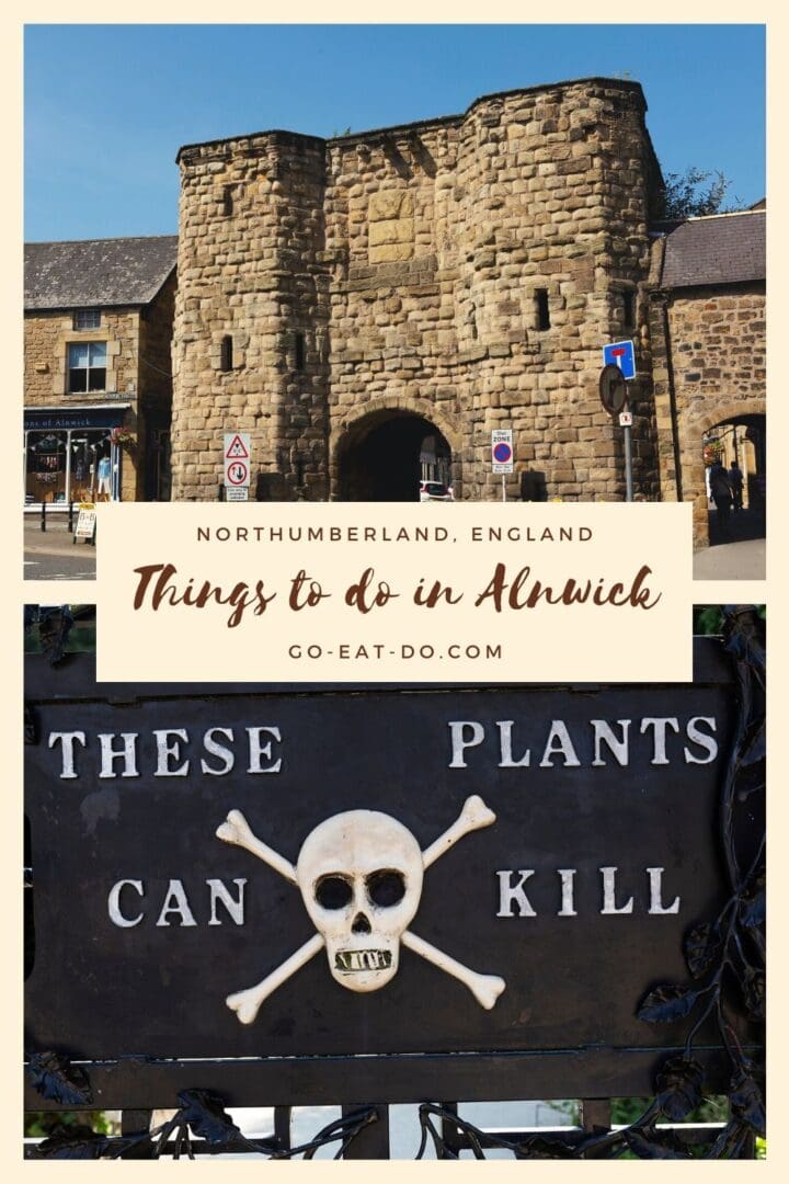 Pinterest pin for the Go Eat Do blog post about things to do in Alnwick, Northumberland