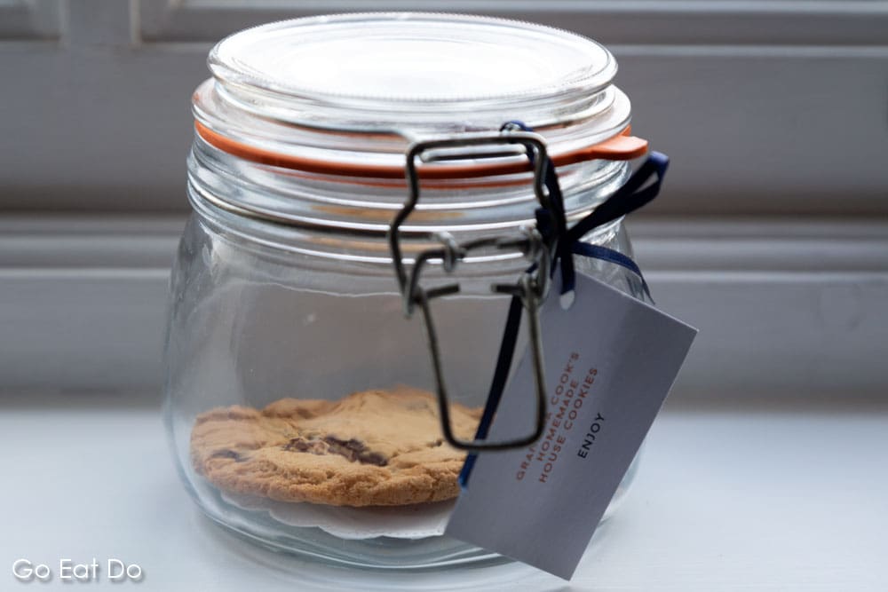 An almost empty cookie jar in my room at The Cookie Jar in Northumberland