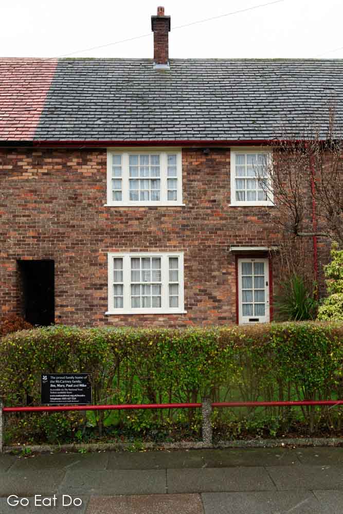 Paul McCartney's childhood home at 20 Forthlin Road in the Allerton district of Liverpool, England