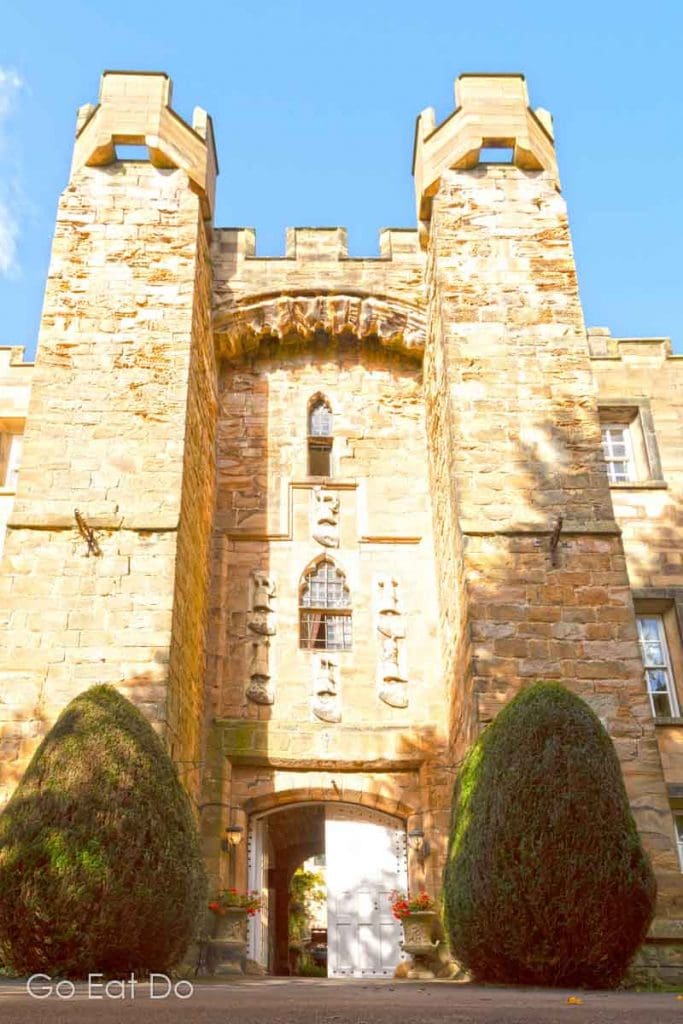 Main gate of Lumley Castle at Chester-le-Street in County Durham
