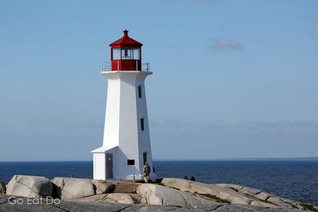 The light station at Peggy's Cove can be viewed while driving on Nova Scotia's Lighthouse Route