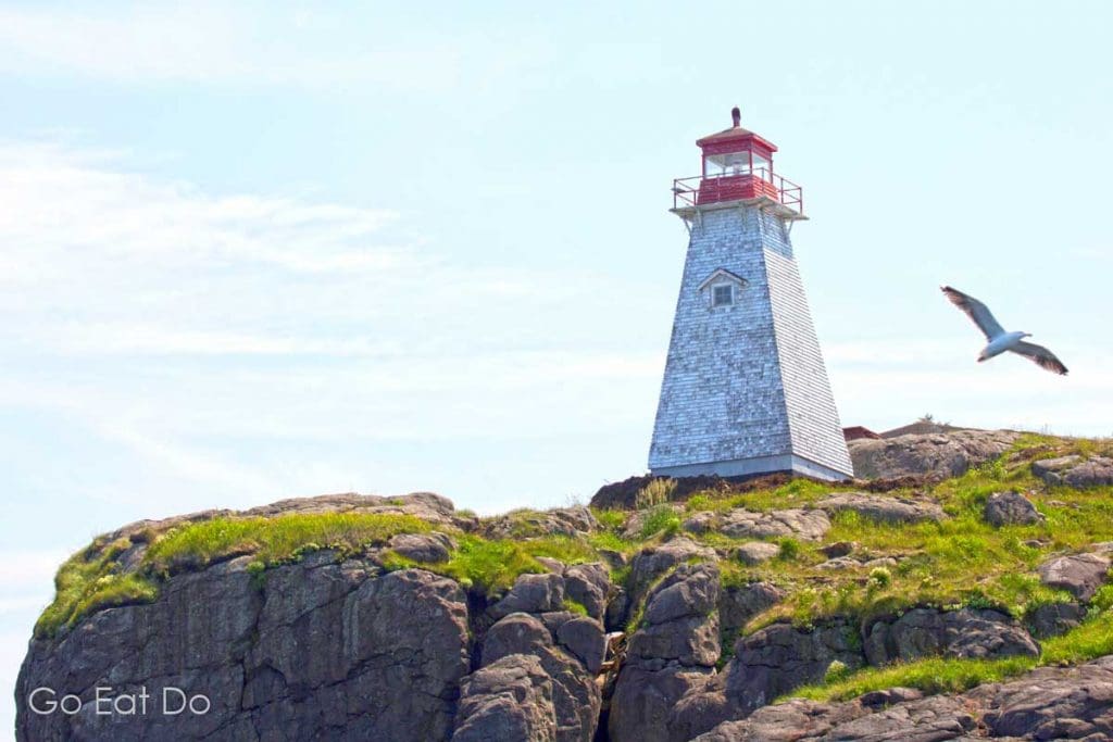 Boar's Head Lighthouse at Digby Neck can be viewied while following the Evangeline Trail, one of the scenic drives in Nova Scotia