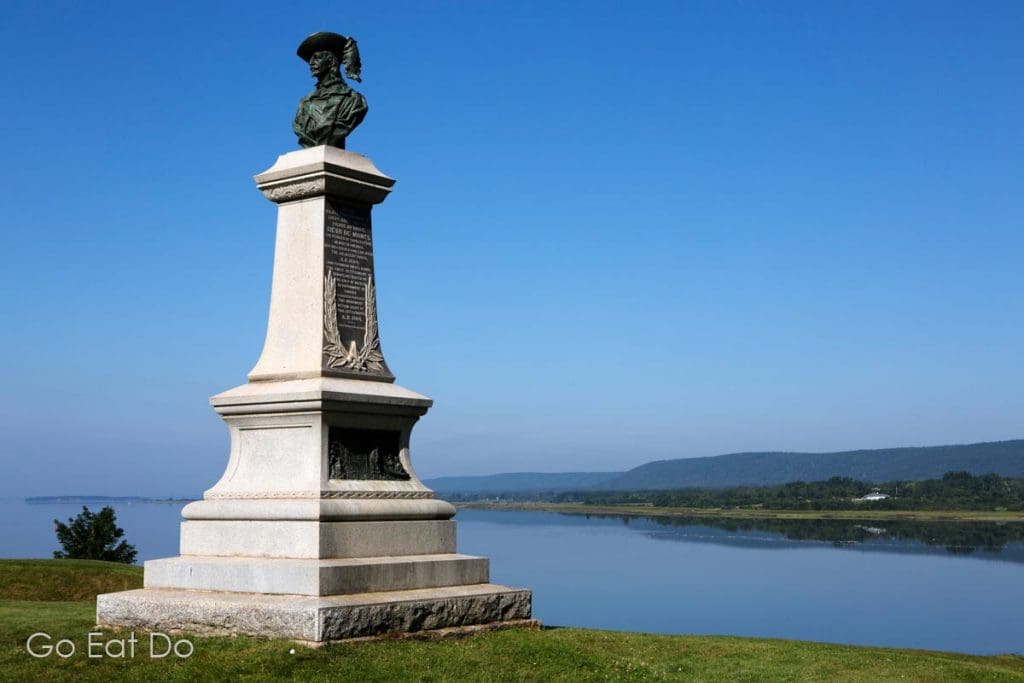 Memorial to Timothe Pierre du Guast, Sieur de Monts, who led the exploration and settlement of Canada for the King of France at Fort Anne in Annapolis Royal.