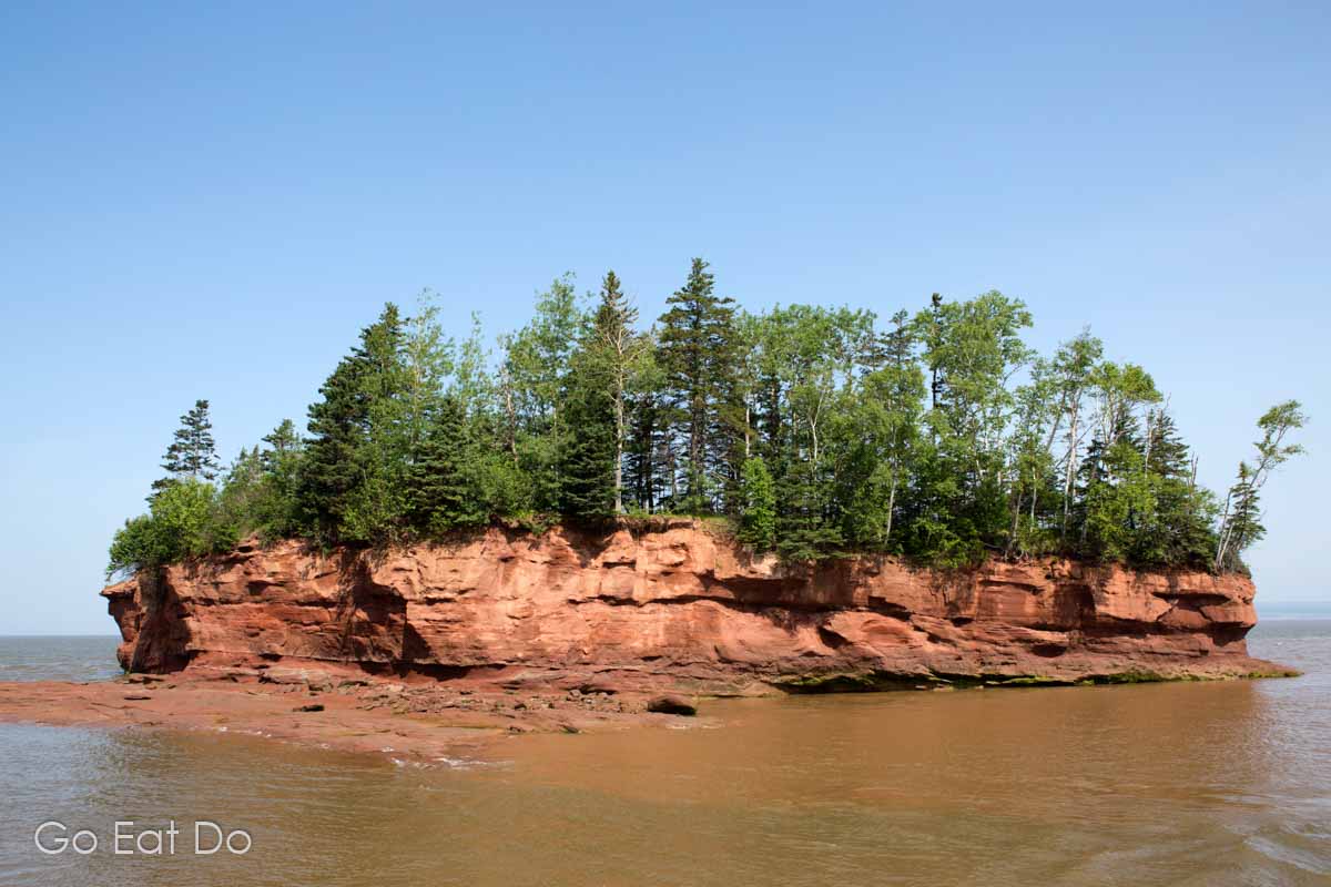 An island at Burntcoat Head in the Bay of Fundy, which experiences the highest tides in the world.