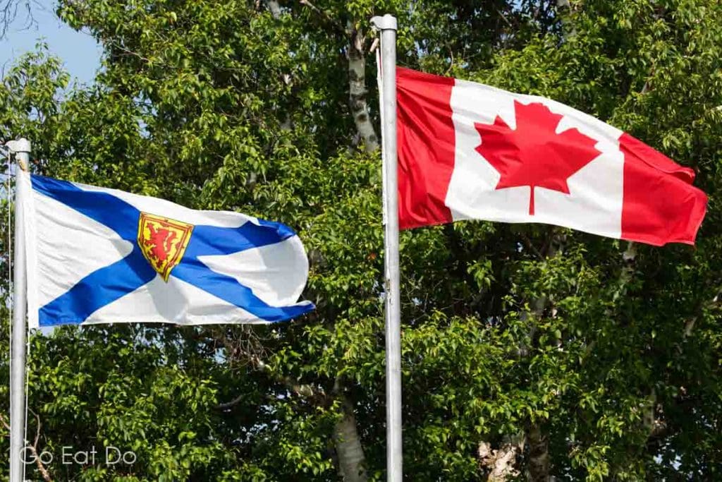 The flags of Nova Scotia and Canada.